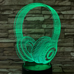 Fejhallgató 7 színű 3D led lámpa
