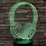 Fejhallgató 7 színű 3D led lámpa