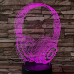 Fejhallgató 7 színű 3D led lámpa