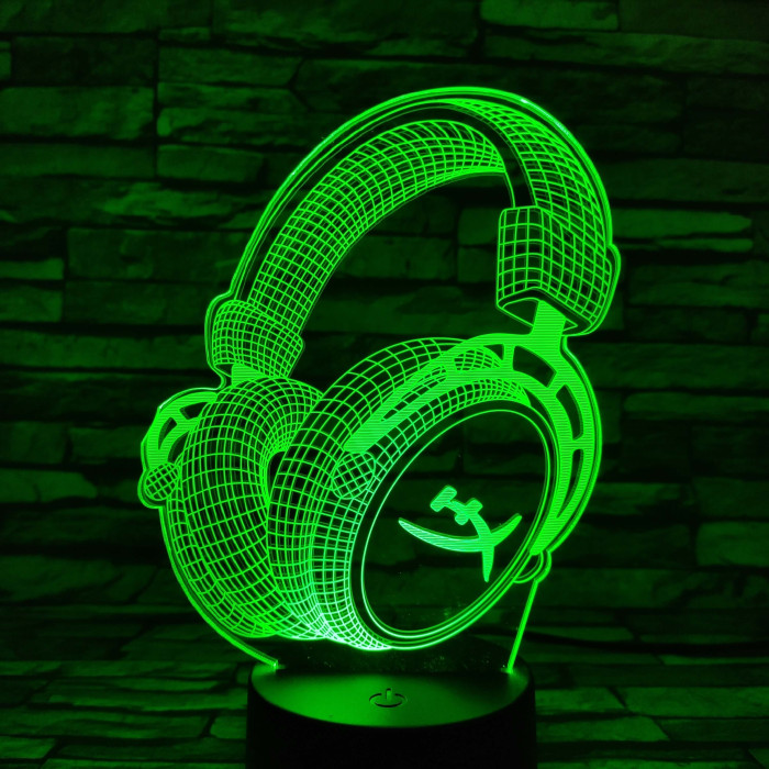 Fülhallgató 7 színű 3D led lámpa