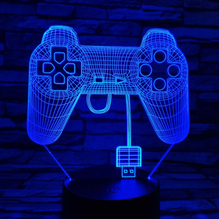 Kontroller 7 színű 3D led lámpa