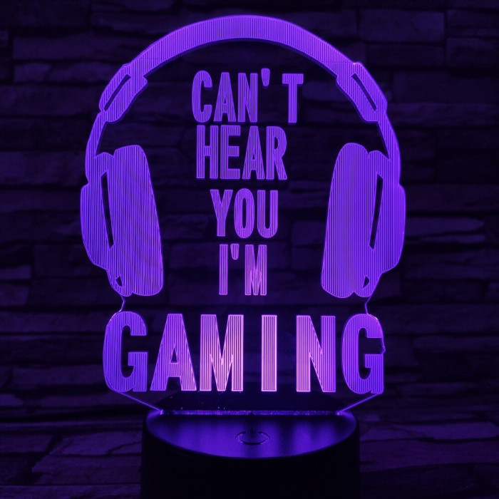 Gamer 7 színű 3D led lámpa
