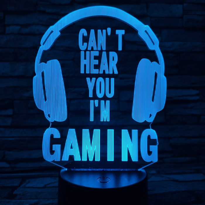 Gamer 7 színű 3D led lámpa