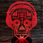 DJ koponya fej 7 színű 3D led lámpa
