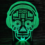 DJ koponya fej 7 színű 3D led lámpa