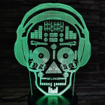 DJ koponya fej 7 színű 3D led lámpa