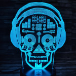 DJ koponya fej 7 színű 3D led lámpa