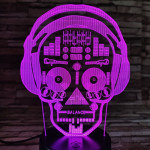 DJ koponya fej 7 színű 3D led lámpa
