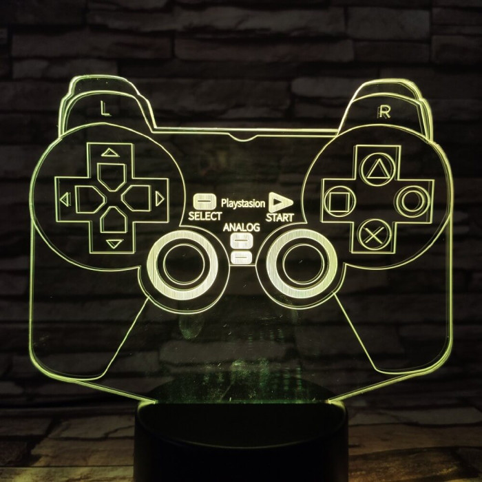 Kontroller 7 színű 3D led lámpa
