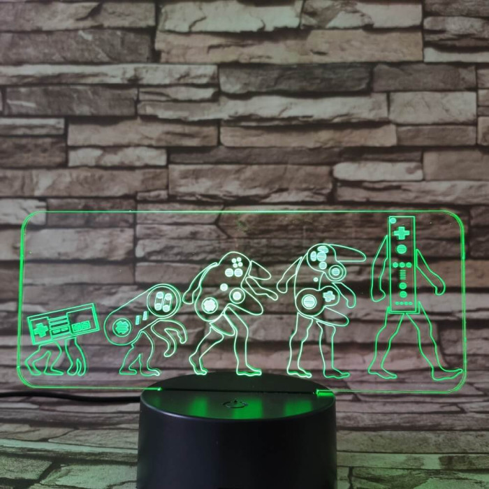 Konzol evolúció 7 színű 3D led lámpa