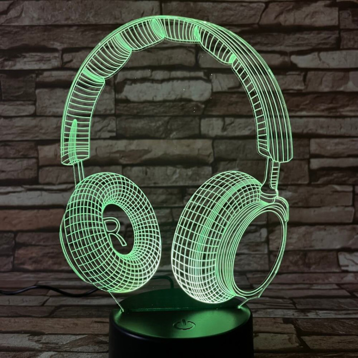 Fülhallgató 2 7 színű 3D led lámpa