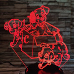 Dalmata kölykök 7 színű 3D led lámpa