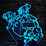 Dalmata kölykök 7 színű 3D led lámpa