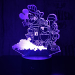 Egér a vonaton 7 színű 3D led lámpa