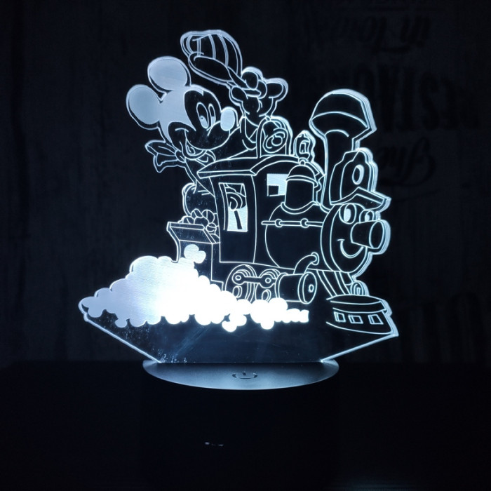 Egér a vonaton 7 színű 3D led lámpa