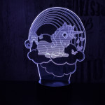 Unikornis felhő 7 színű 3D led lámpa