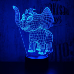 Kis elefánt 7 színű  3D led lámpa
