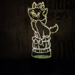 Masnis cica 7 színű 3D led lámpa