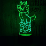 Masnis cica 7 színű 3D led lámpa