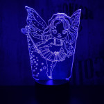 Tündér lány 2 7 színű 3D led lámpa
