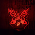 Pillangó  7 színű 3D led lámpa
