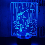 Egyszarvú ló 7 színű 3D led lámpa