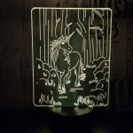Egyszarvú ló 7 színű 3D led lámpa