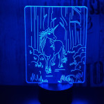 Egyszarvú ló 7 színű 3D led lámpa
