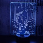 Egyszarvú ló 7 színű 3D led lámpa