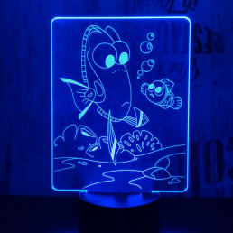 Halacska 7 színű 3D led lámpa