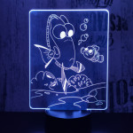 Halacska 7 színű 3D led lámpa