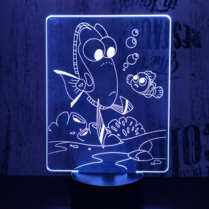 Halacska 7 színű 3D led lámpa