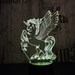Nagy pegazus 2  7 színű 3D led lámpa