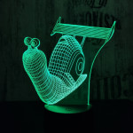 Spoileres csiga 7 színű  3D led lámpa