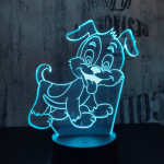 Kölyök Kutya 7 színű  3D led lámpa