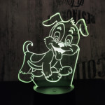 Kölyök Kutya 7 színű  3D led lámpa