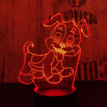 Kölyök Kutya 7 színű  3D led lámpa