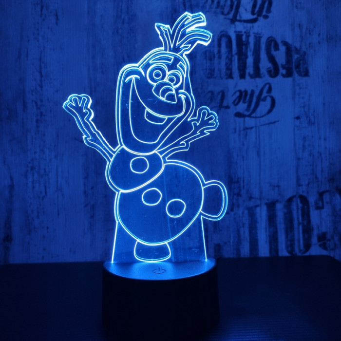 Hóember 7 színű 3D led lámpa