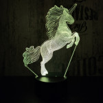 Ugró unikornis 7 színű 3D led lámpa