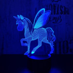 Kicsi pegazus 7 színű 3D led lámpa