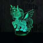 Kicsi Pegazus 2  7 színű  3D led lámpa