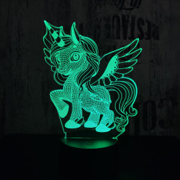 Kicsi Pegazus 2  7 színű  3D led lámpa