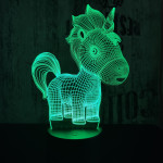 Egyszarvú baby 7 színű 3D led lámpa