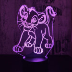 Oroszlán kölyök 7 színű 3D led lámpa