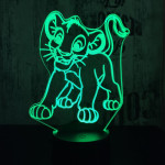 Oroszlán kölyök 7 színű 3D led lámpa