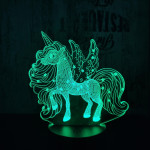 Csillagos pegazus 7 színű 3D led lámpa