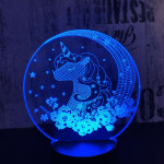Egyszarvú Csillagos 7 színű 3D led lámpa