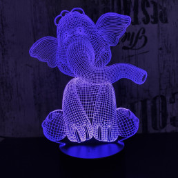 Elefánt bébi 7 színű 3D led lámpa