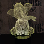 Elefánt bébi 7 színű 3D led lámpa