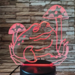 Béka a gomba alatt 7 színű 3D led lámpa
